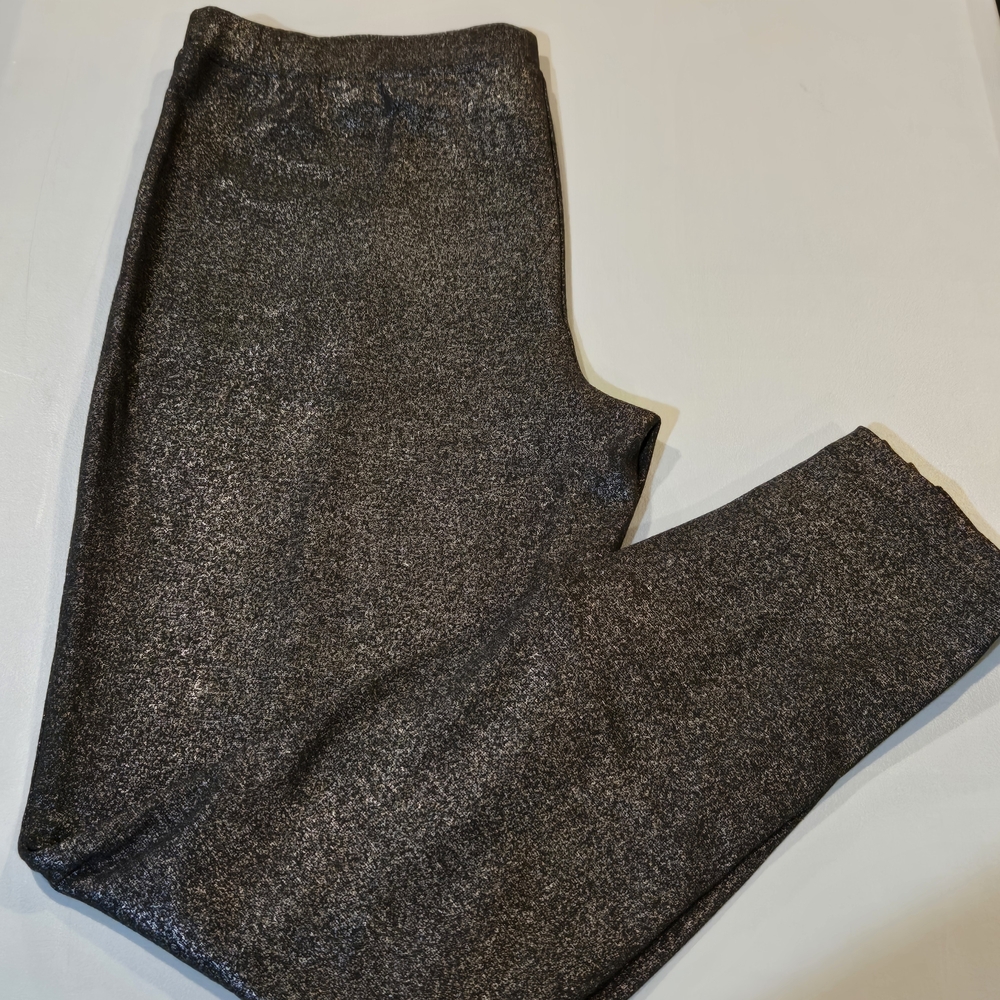 Elegant Metallic Black Leggings (5c10)